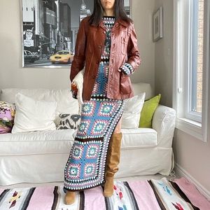 Vintage caramel leather jacket